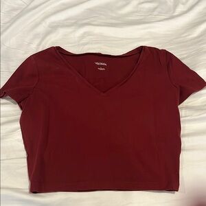 Women's V-Neck Maroon Top